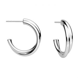Semicircular earrings, sterling silver 925, KLS ODL-01354 3,6x22 mm