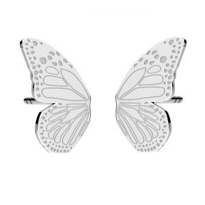 Butterfly wings earrings, sterling silver 925, KLS LKM-3337 - 05 7,2x10,5 mm