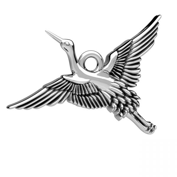 Crane bird, pendant, sterling silver Ag 925, ODL-01309 19x23,4 mm