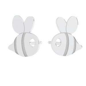 Bee earrings, sterling silver 925, KLS LKM-3285 - 05 8x9,7 mm (L+P)