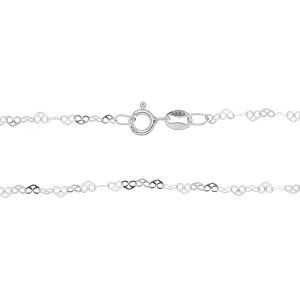 Hearts chain, federing clasp*sterling silver 925*LVB 030 42 cm
