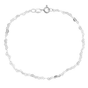 Hearts chain bracelet, federing clasp*sterling silver 925*LVB 030 19 cm