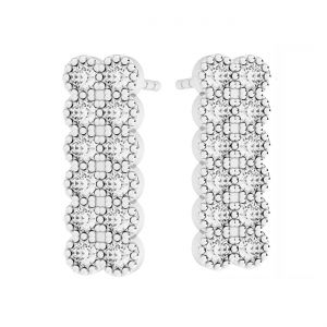 Rectangular earrings with crystals*sterling silver 925*KLS ODL-01091 ver.2 5,2x14,5 mm