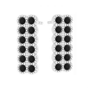 Rectangular earrings with crystals*sterling silver 925*KLS ODL-01091 ver.2 5,2x14,5 mm