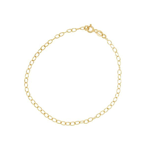 Gold bracelt, anchor oval links, gold 14K, SG-FAU 050 19 cm