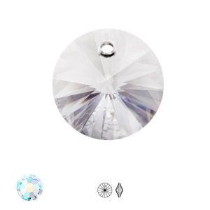 Round pendant, crystal 10mm with 1 hole, Rivoli Pend. 1H 10 crystal AB, PRECIOSA