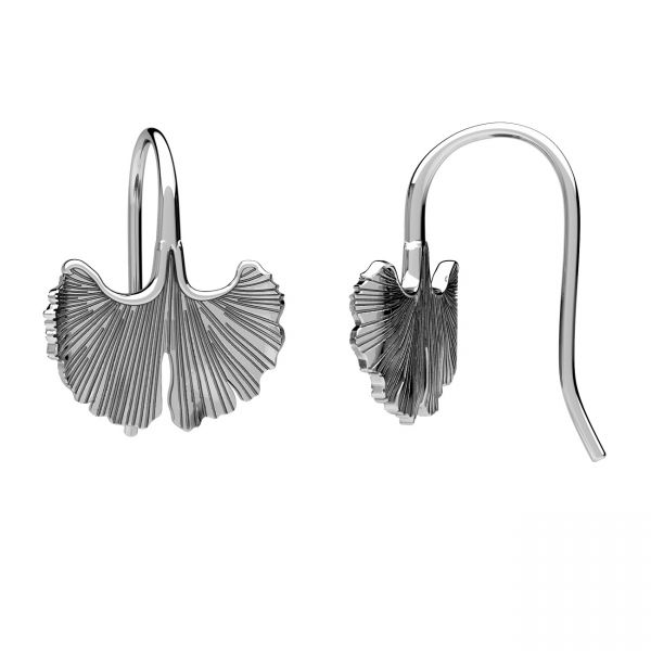 Ginkgo leaf earrings, sterling silver 925, ODL-01386 14,4x21 mm