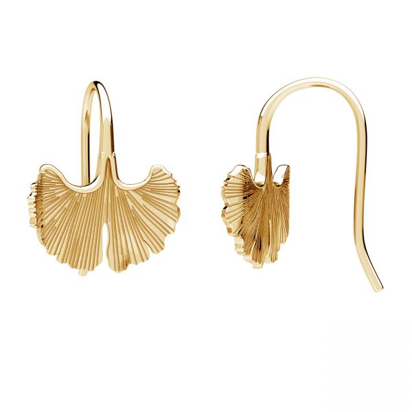 Ginkgo leaf earrings, sterling silver 925, ODL-01386 14,4x21 mm