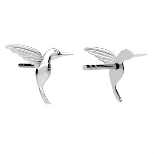 Humming-bird earrings, sterling silver 925, KLS ODL-01363 9,5x11 mm