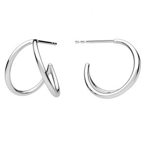 Semicircular earrings, sterling silver 925, KLS OWS-00594 11,3x17,5 mm