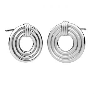 Round stud earrings, sterling silver 925, KLS ODL-01292 1,8x16,5 mm