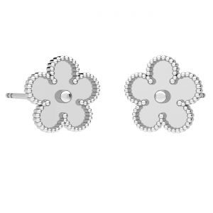 Flower earrings, resin base*sterling silver*KLS ODL-01376 10,2x10,2 mm