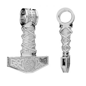Thor's hammer - Mjolnir pendant*sterling silver 925*OWS-00607 20,9x31 mm