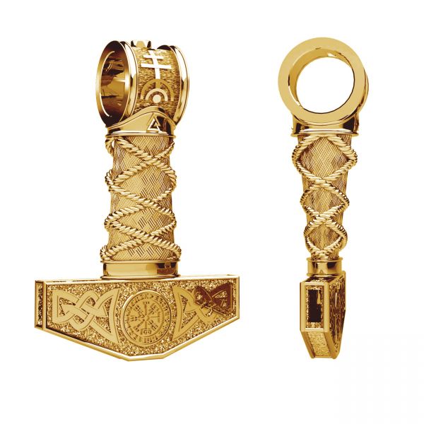 MENDEL Mens Gold Plated Viking Thors Hammer Valknut Mjolnir Pendant Necklace  Men – Japolí