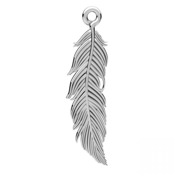 Feather pendant, sterling silver 925, OWS-00595 9x34 mm