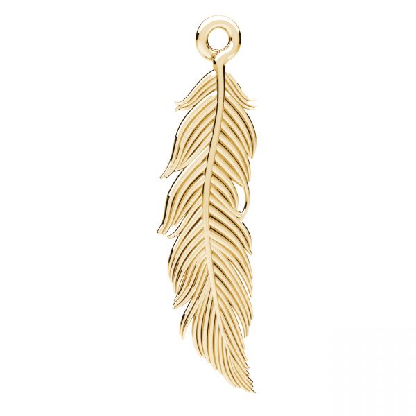 Feather pendant, sterling silver 925, OWS-00595 9x34 mm