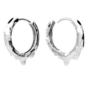 Round hoop earrings 2,3 cm with clasp, sterling silver 925, KL OWS-00571 3,4x22,5 mm