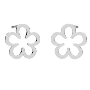 Round earrings - flower, sterling silver 925, KLS LKM-3360 - 05 9,7x10 mm