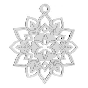 Mandala pendant, sterling silver, LKM-3365 - 0,50 24x27 mm