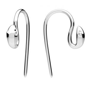 Open ear hook for hanging - snake, sterling silver 925, BO 73 ODL-01365 3,4x22,4 mm