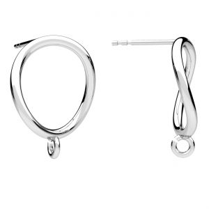 Oval earrings, silver 925, KLS ODL-01465 13,3x18,2 mm