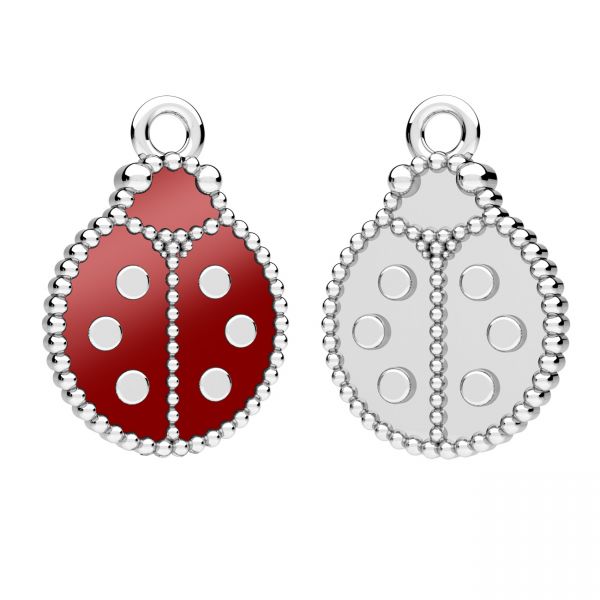 Ladybird pendant, red resin*sterling silver*CON-1 ODL-01461 11,6x16,8 mm ver.2