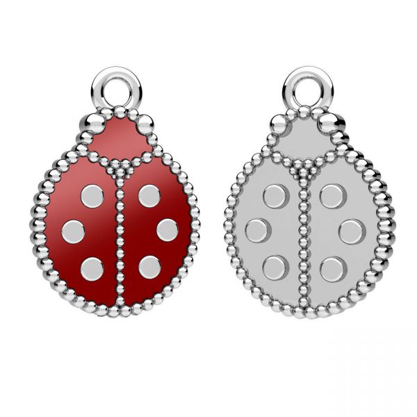 Ladybird pendant, red resin*sterling silver*CON-1 ODL-01461 11,6x16,8 mm ver.2