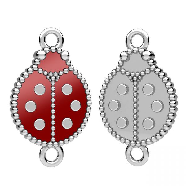 Ladybird pendant, red resin*sterling silver*CON-2 ODL-01462 11,6x19,5 mm ver.2