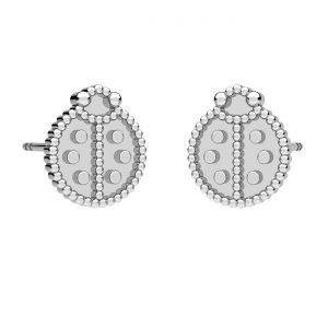 Flower earrings, resin base*sterling silver*KLS ODL-01376 10,2x10,2 mm