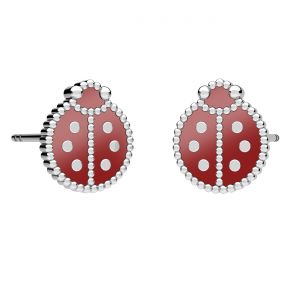 Ladybird earrings, red resin*sterling silver*KLS ODL-01464 8,5x10 mm ver.2