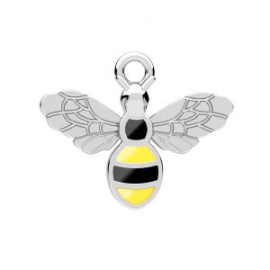 Bee pendant, black & yellow resin*sterling silver*CON-1 ODL-01369 16,4x16,5 mm ver.2