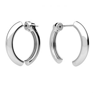 Stick stud earrings, sterling siver 925, KLS OWS-00640 4x23,5 mm
