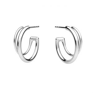 Double circle climber earrings, sterling silver 925, KLS OWS-00648 5,4x19 mm (L+P)