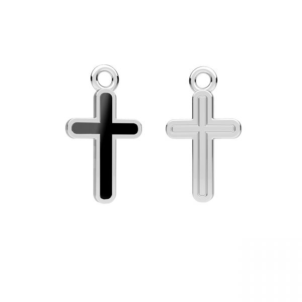 Cross pendant, black resin*sterling silver*CON-1 ODL-01460 8,5x15,2 mm ver.2