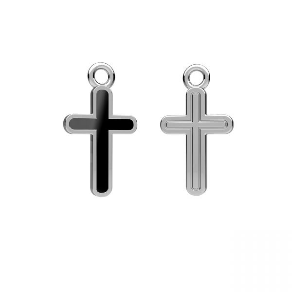 Cross pendant, black resin*sterling silver*CON-1 ODL-01460 8,5x15,2 mm ver.2