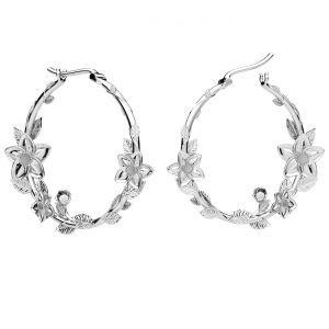Flower - leverback earrings, sterling silver 925, BZO OWS-00667 29,5x33 mm L+P