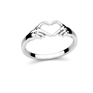 Heart hands ring, sterling silver 925*RING OWS-00661 1,9x6 mm R-13