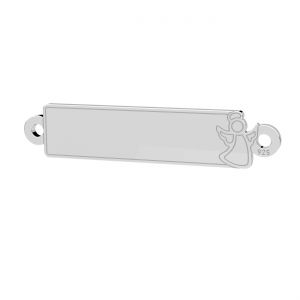 Rectangular pendant, angel, connector tag, sterling silver, LKM-3384 - 0,50 5x23,9 mm