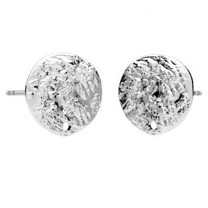 Round post earrings, sterling silver 925, KLS ODL-01491 12,4x12,7 mm