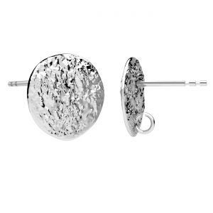 Round post earrings, sterling silver 925, KLS ODL-01492 12,4x12,7 mm