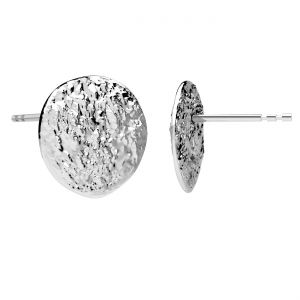 Round post earrings, sterling silver 925, KLS ODL-01493 12,4x12,7 mm