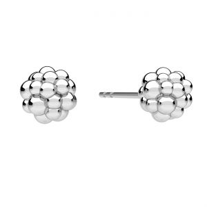 Earrings balls, sterling silver 925, KLS ODL-01498 6x6 mm