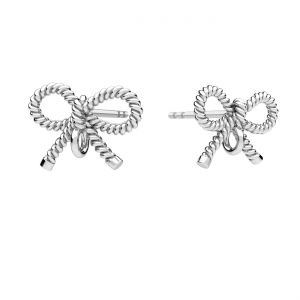 Bow earrings*sterling silver 925*KLS ODL-01500 8,4x11,4 mm