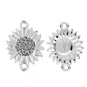 Sunflower pendant connector*sterling silver 925*ODL-01501 16x20,4 mm