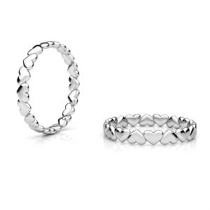 Heart ring, sterling silver 925*RING OWS-00654 3x21,5 mm R-19