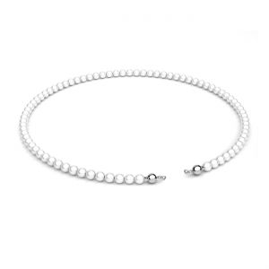 Necklace base with 84 Gavbari seashell pearls 4mm*silver 925*EL 52 4x350 mm