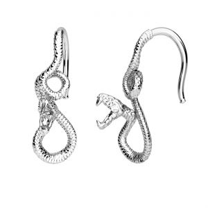 Open ear hook for hanging - snake, sterling silver 925, BO 74 OWS-00455 6,5x20,5 mm