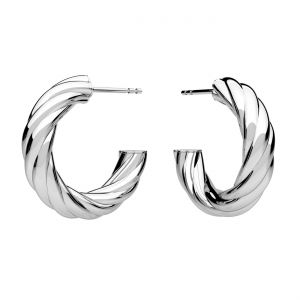Semicircular earrings, sterling silver 925, KLS OWS-00416 5x21,5 mm
