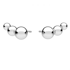 Earrings balls, sterling silver 925, KLS ODL-01509 4,4x9,8 mm