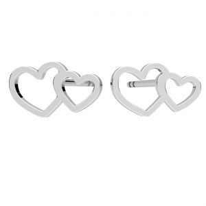 Heart earrings, sterling silver 925, KLS LK-3397 KLS - 0,50 5,7x10 mm L+P